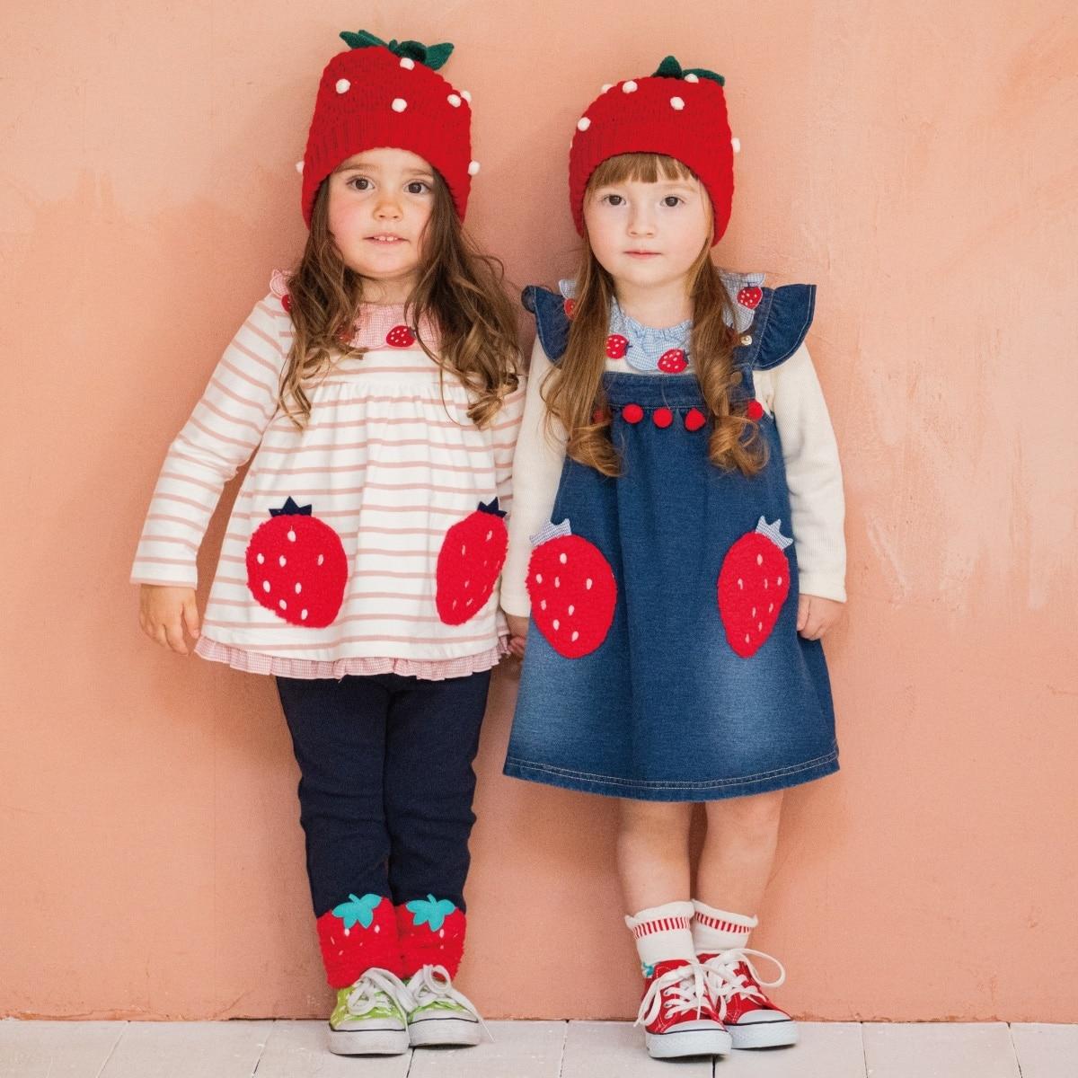 草莓口袋揹帶裙