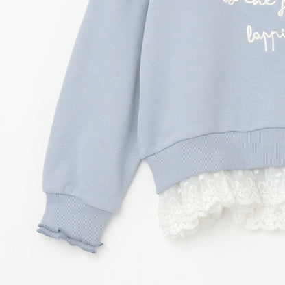 trois lapins 下襬蕾絲衛衣