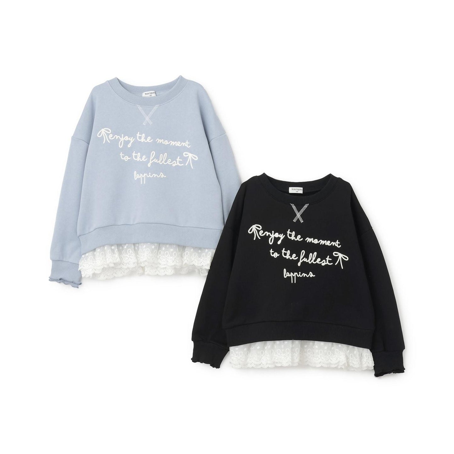 trois lapins 下襬蕾絲衛衣