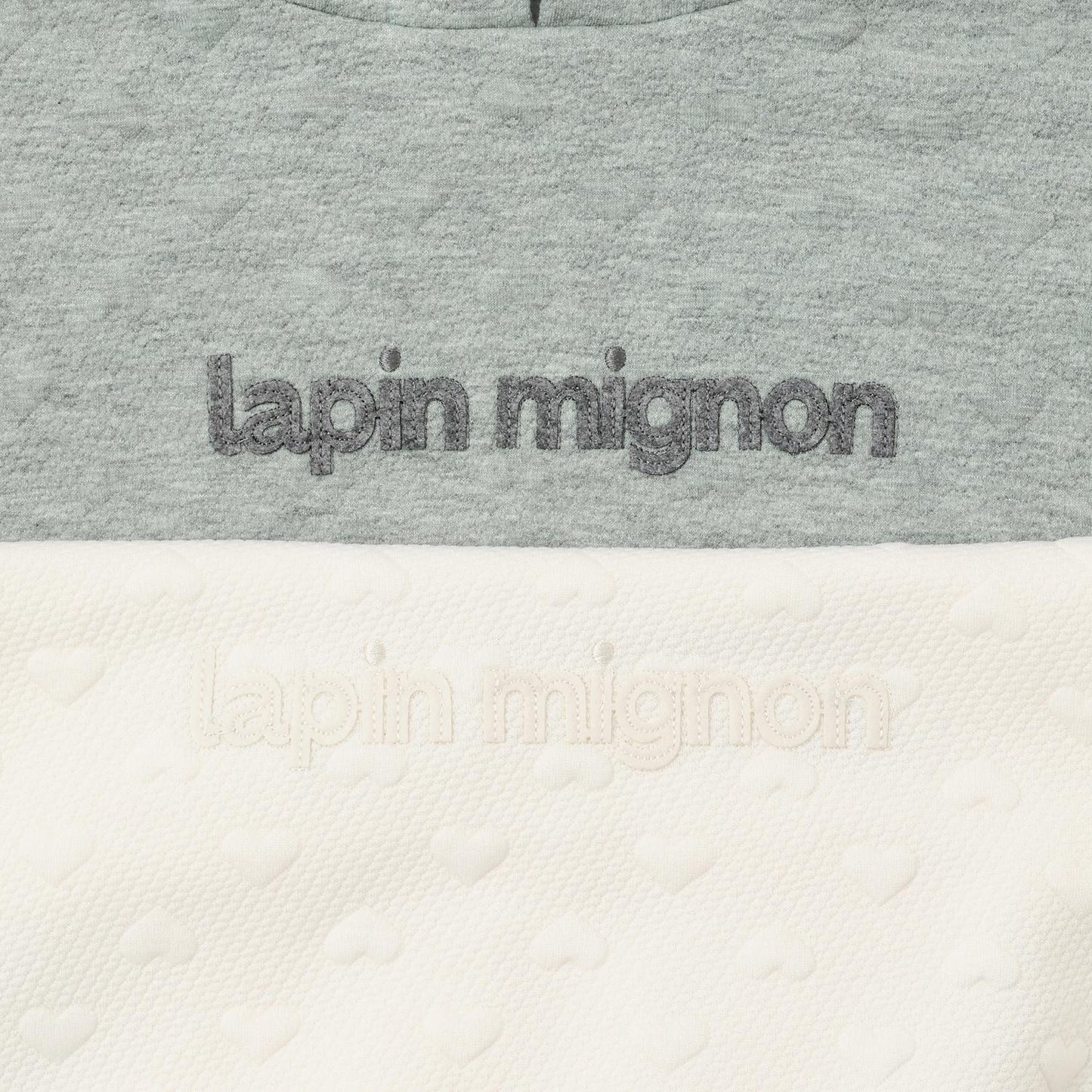 trois lapins 愛心絎縫提花連帽衛衣