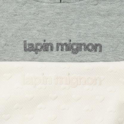 trois lapins 愛心絎縫提花連帽衛衣