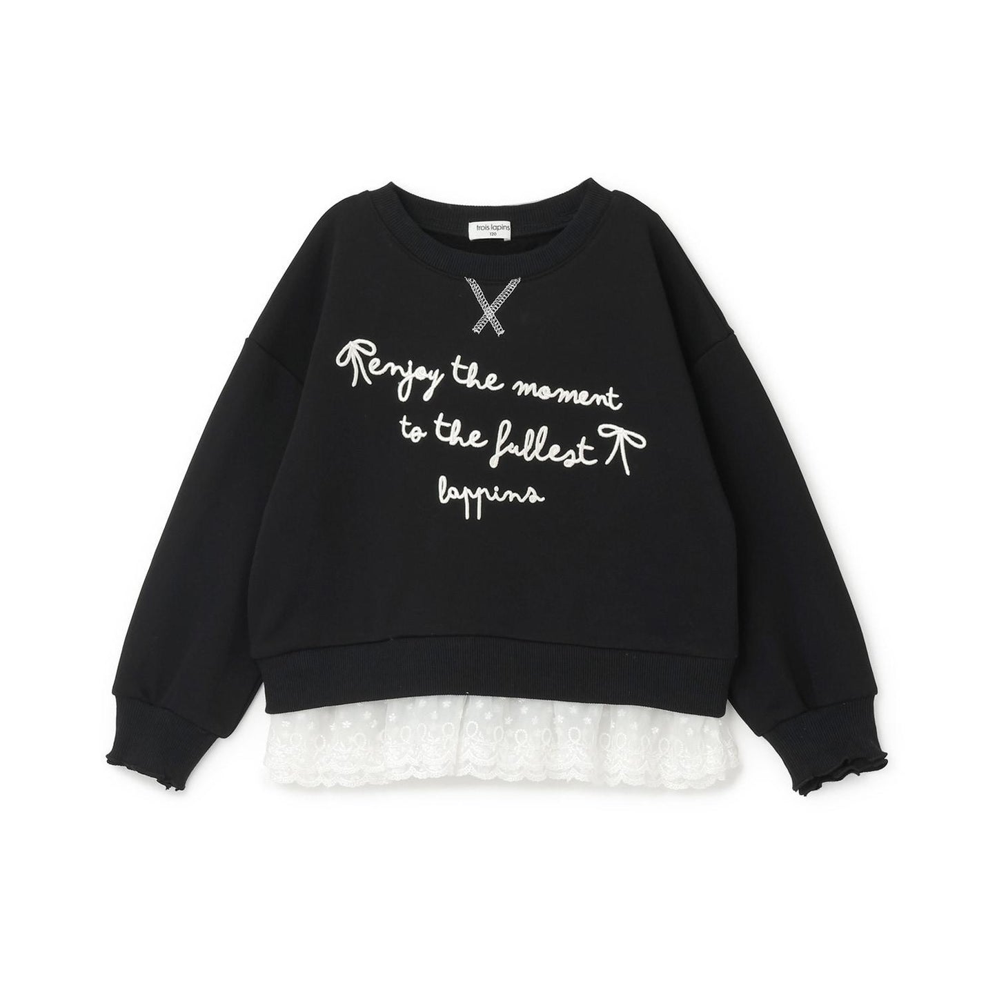 trois lapins 下襬蕾絲衛衣