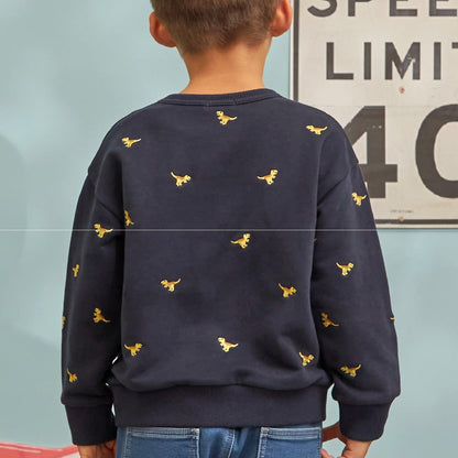 恐龍圖案刺繡衛衣