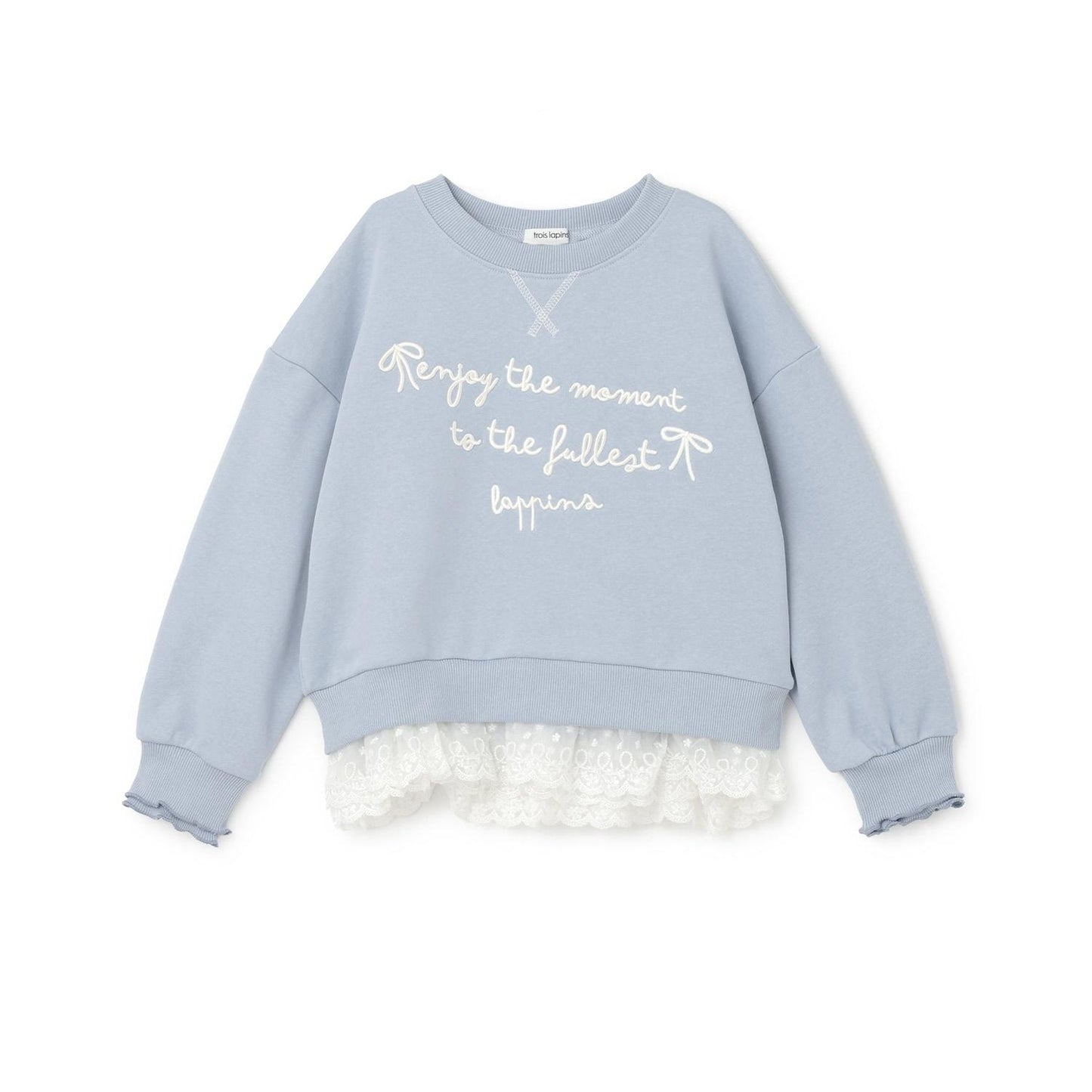 trois lapins 下襬蕾絲衛衣