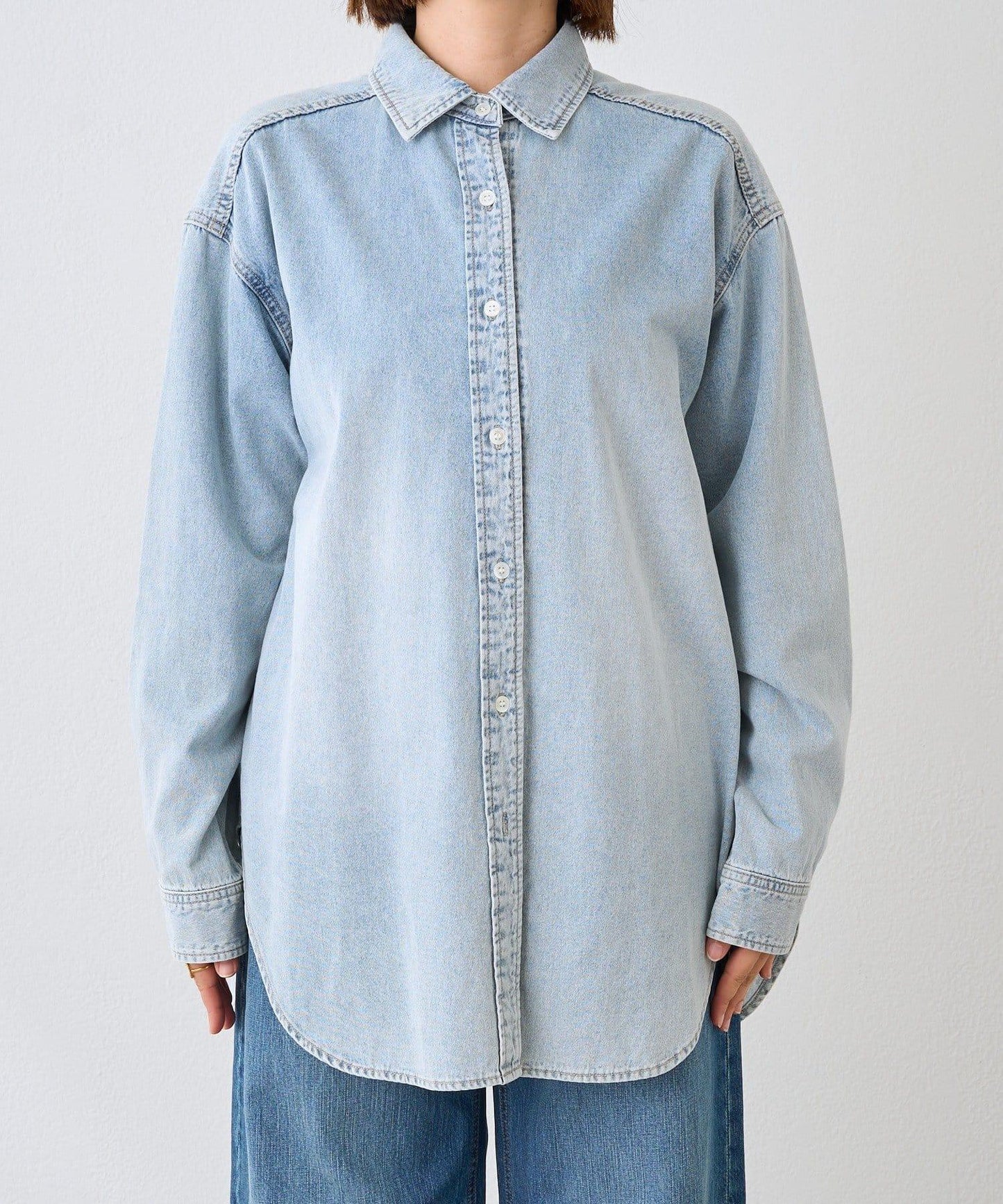 【MONN.:.(モン)】透明牛仔襯衫