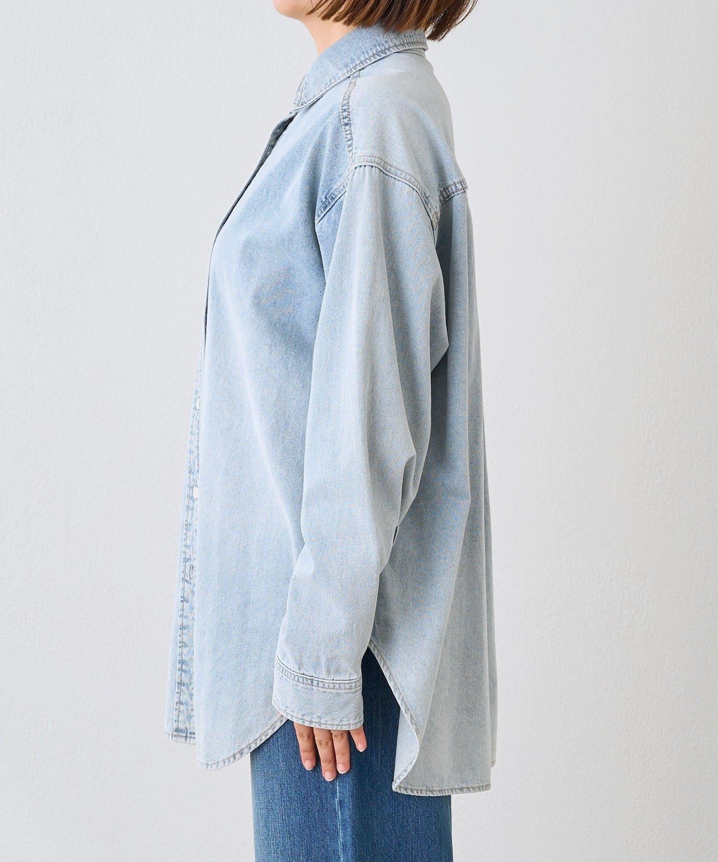 【MONN.:.(モン)】透明牛仔襯衫