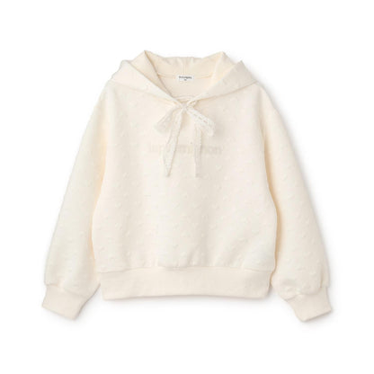 trois lapins 愛心絎縫提花連帽衛衣