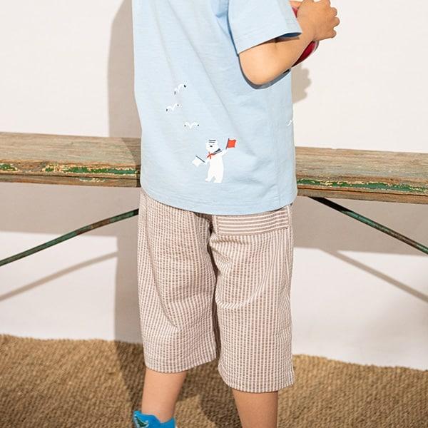 帆船圖案六分褲