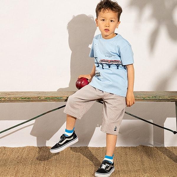 帆船圖案六分褲