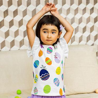 【コロボックル】《伊蘇》印花短袖長款上衣