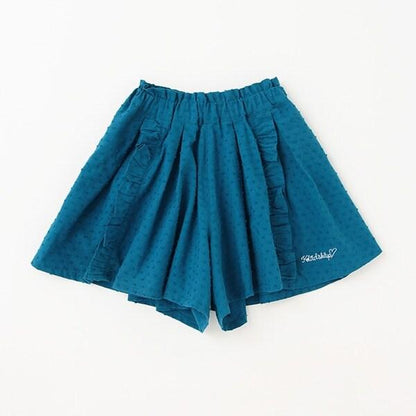 徽標刺繡闊腿短褲