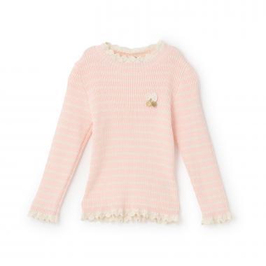 羅紋高領條紋衫