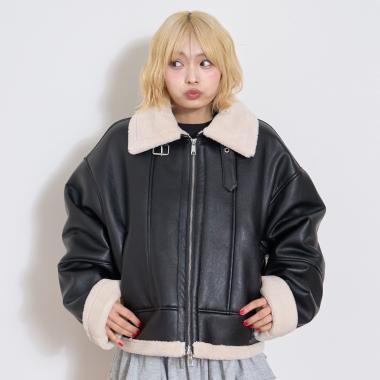 羊毛皮飛行夾克