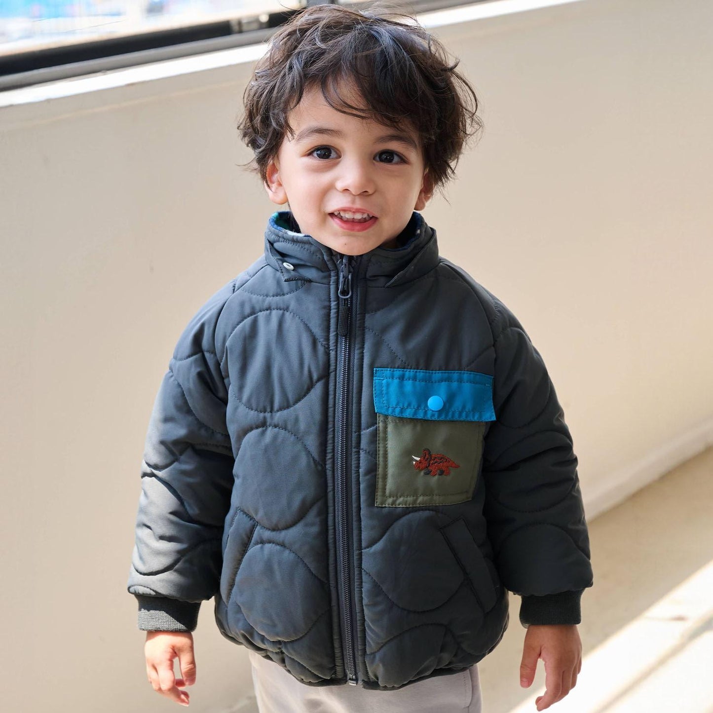 恐龍雙面可穿中棉夾克