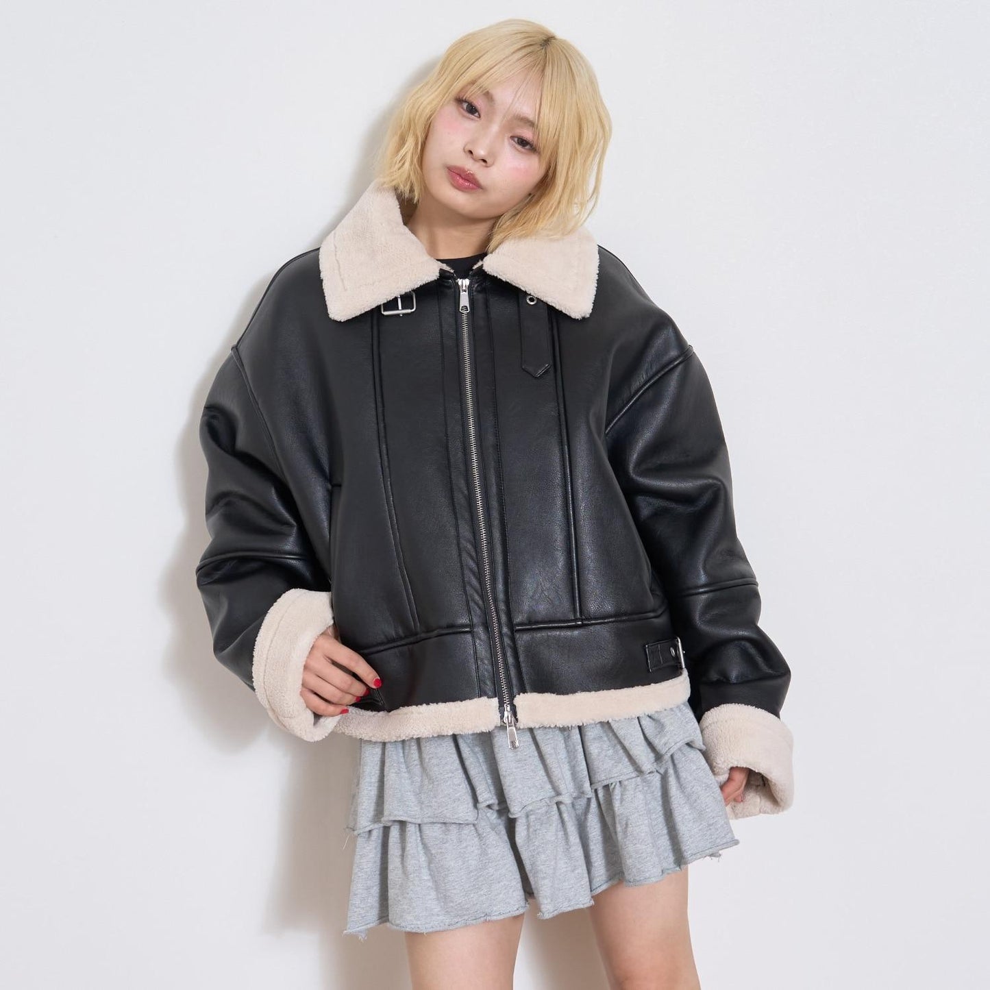 羊毛皮飛行夾克