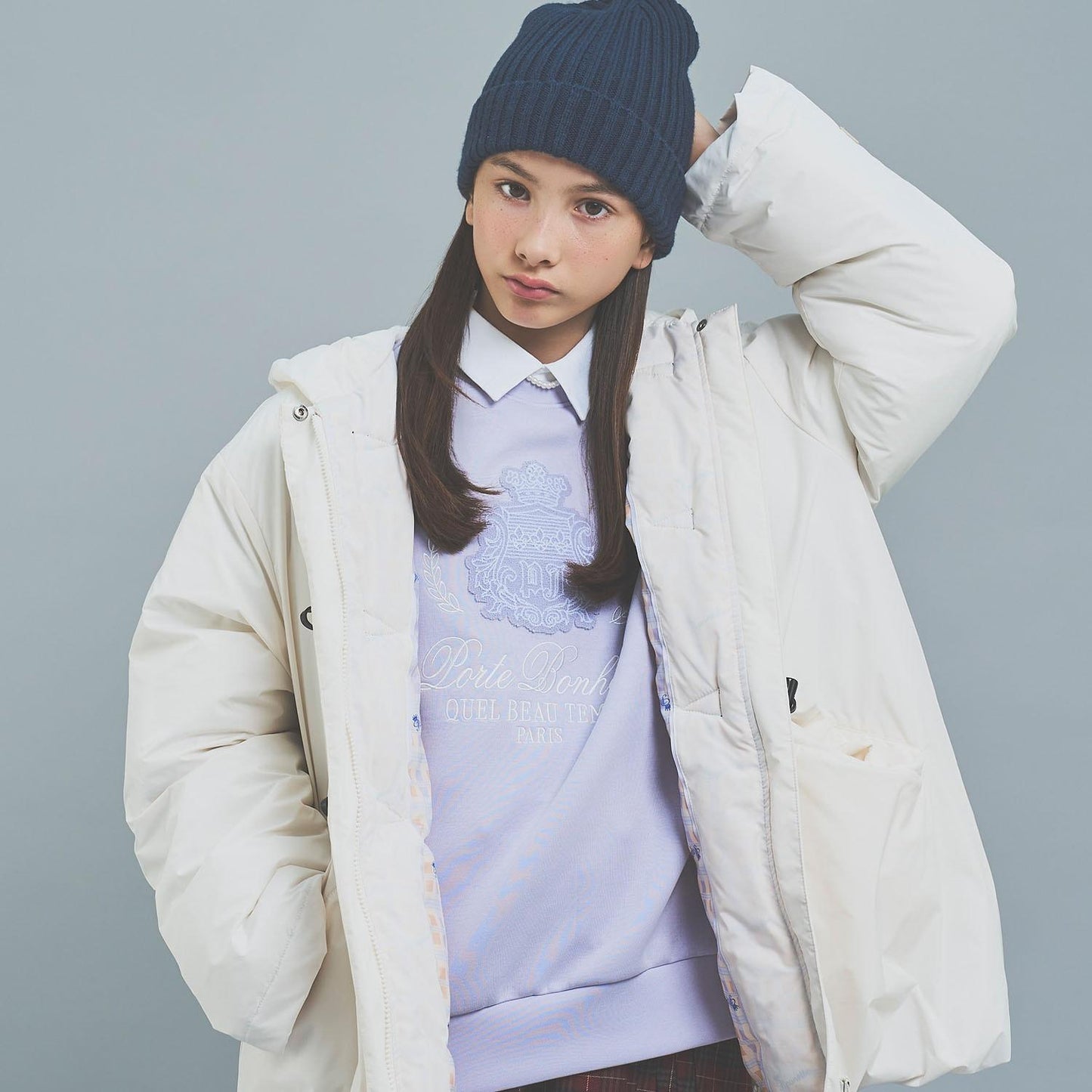 【130cm可選】帶領徽章刺繡上衣