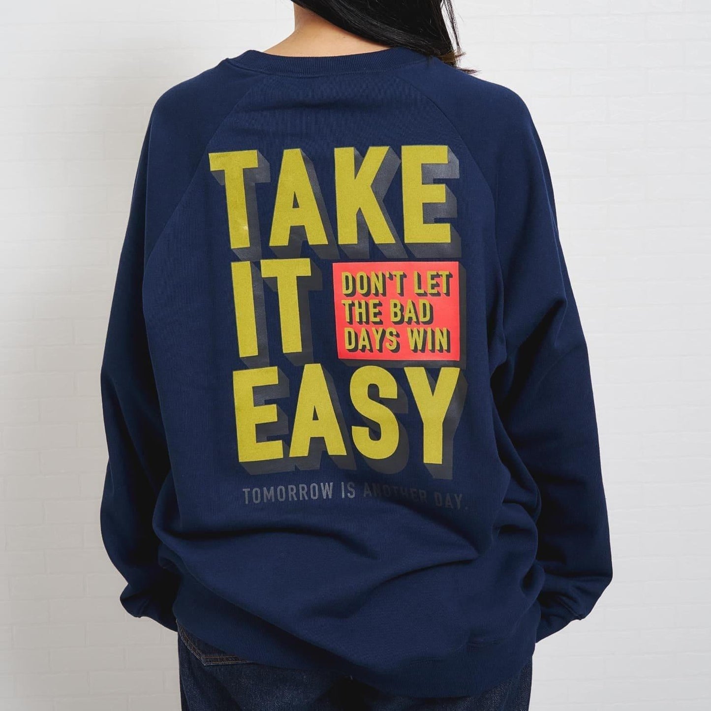 親子款拼色插肩袖印花衛衣/套頭衫/親子裝