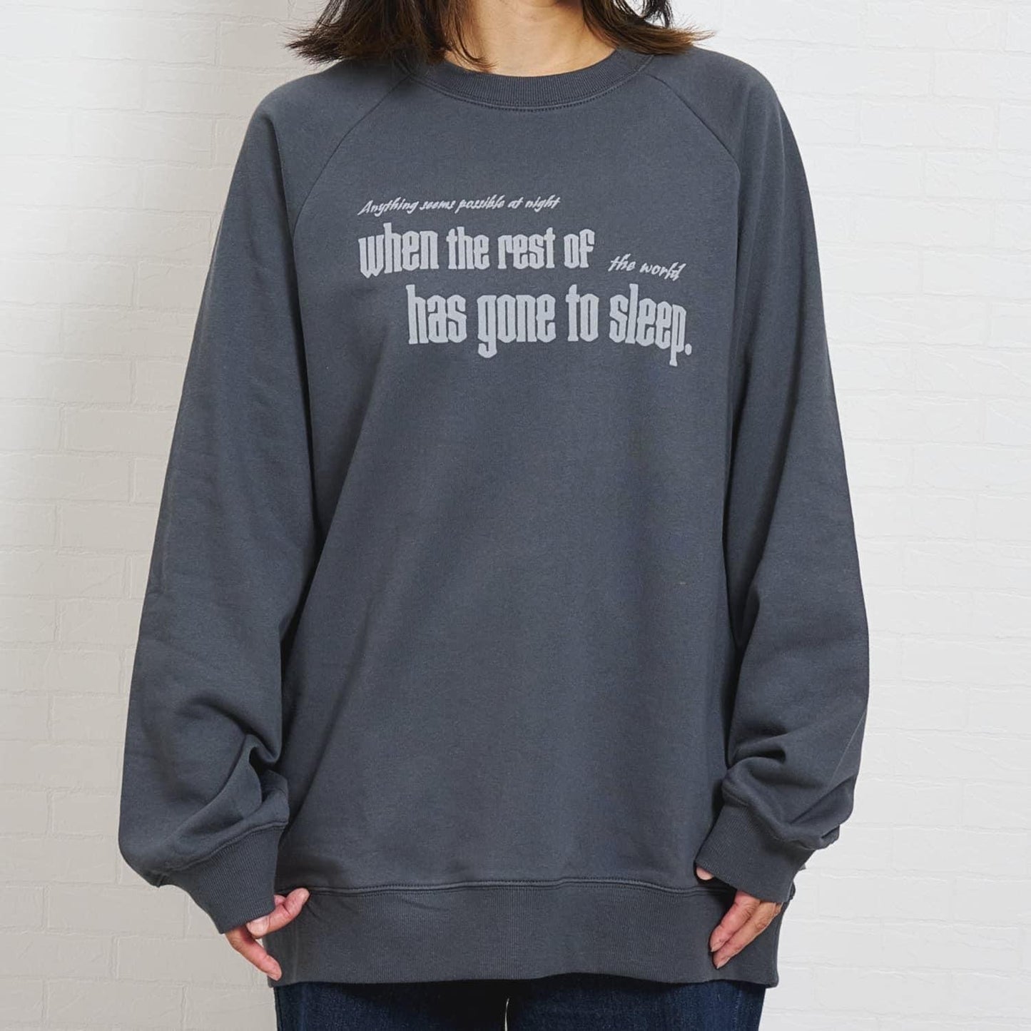 親子款拼色插肩袖印花衛衣/套頭衫/親子裝