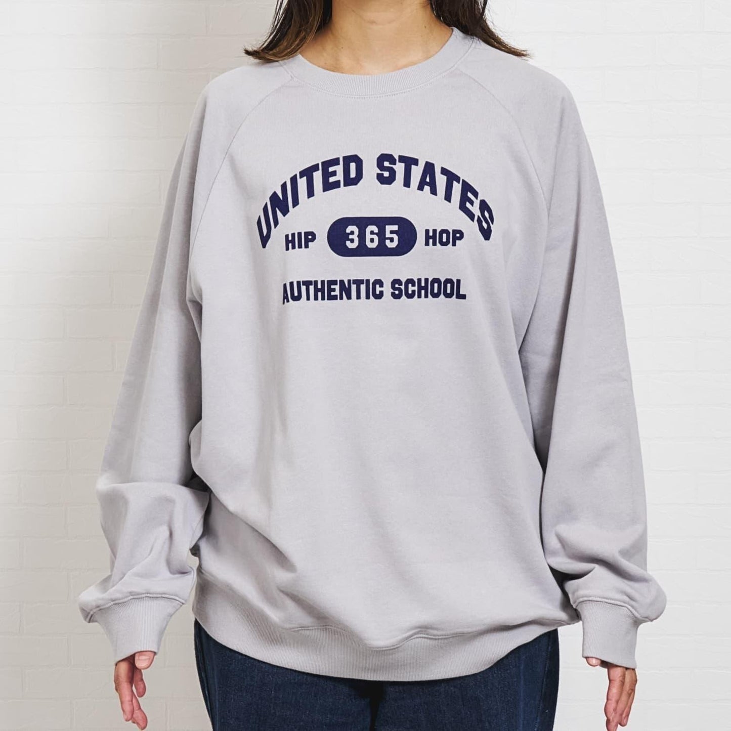 親子款拼色插肩袖印花衛衣/套頭衫/親子裝