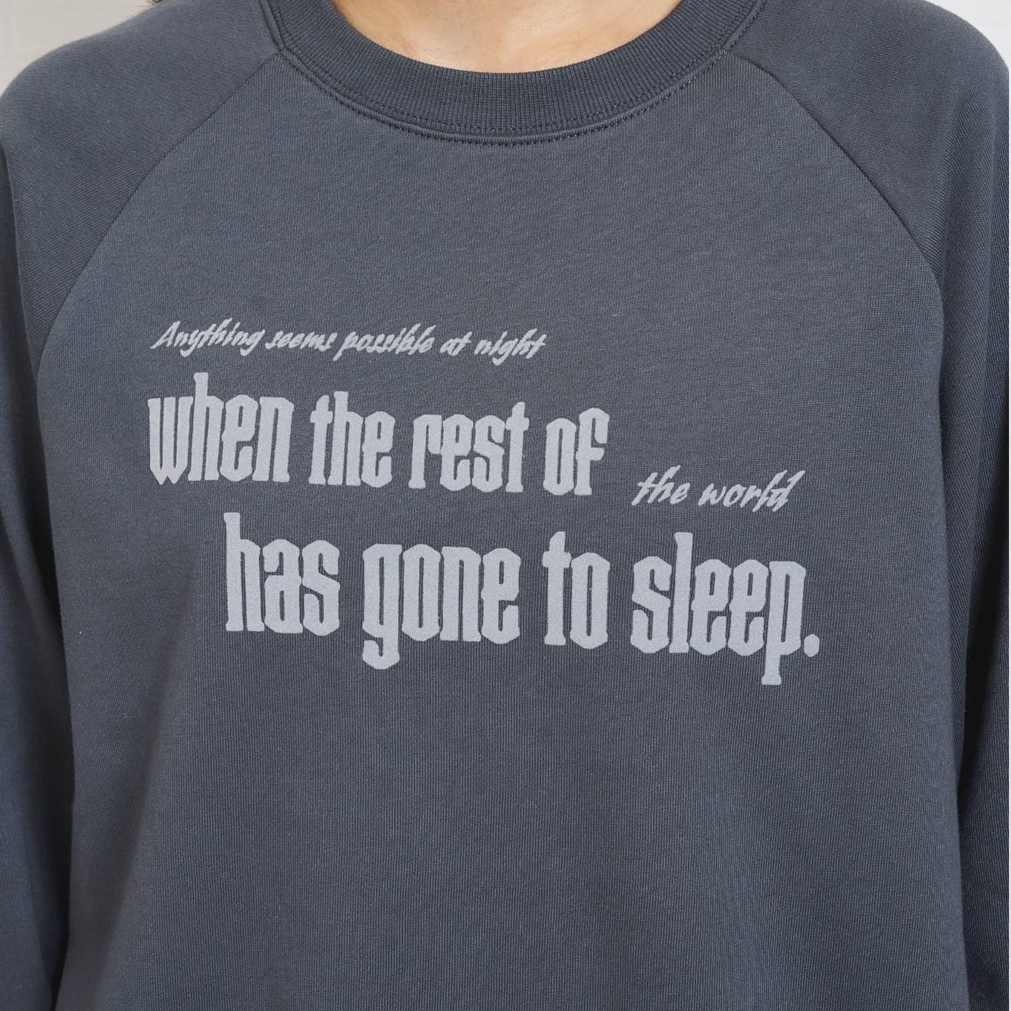 親子款拼色插肩袖印花衛衣/套頭衫/親子裝