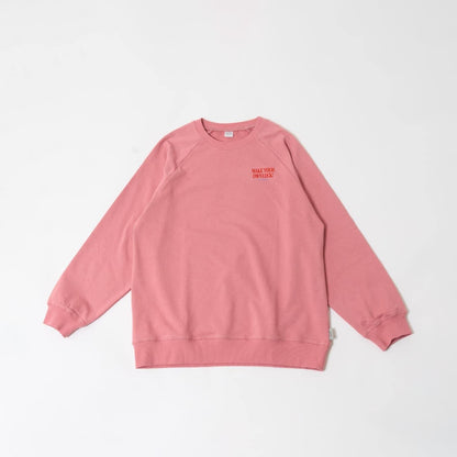 親子款拼色插肩袖印花衛衣/套頭衫/親子裝