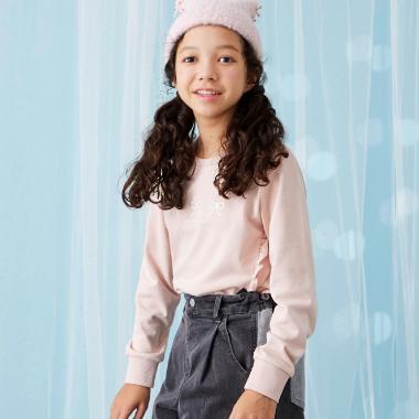 trois lapins 蝴蝶結刺繡荷葉邊衛衣