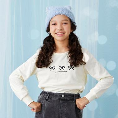 trois lapins 蝴蝶結刺繡荷葉邊衛衣