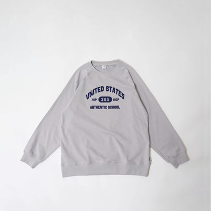 親子款拼色插肩袖印花衛衣/套頭衫/親子裝