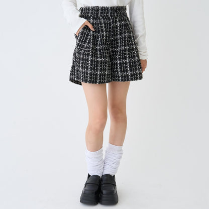 時尚顯瘦假日粗花呢短褲