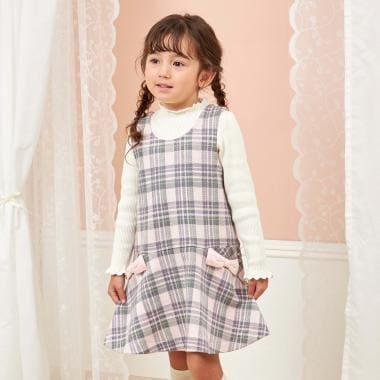 雙層提花格紋連衣裙