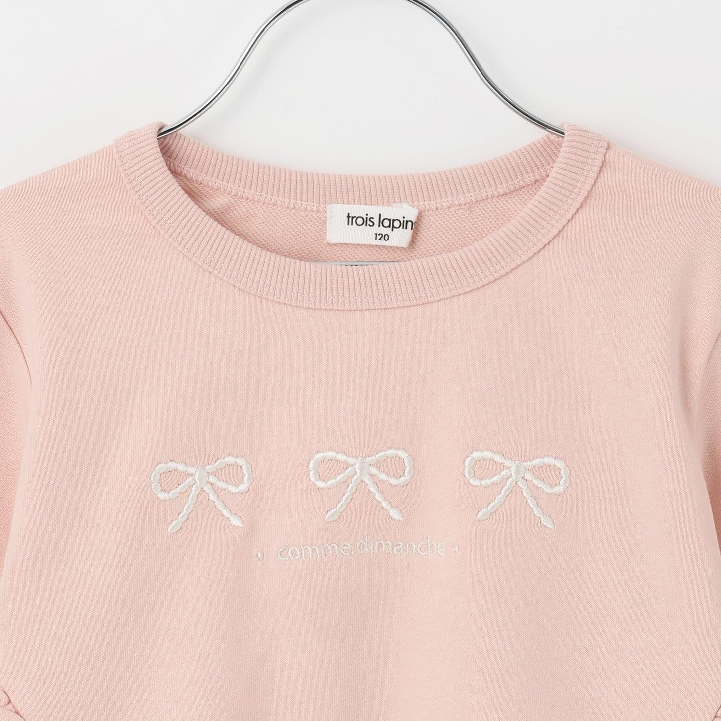 trois lapins 蝴蝶結刺繡荷葉邊衛衣