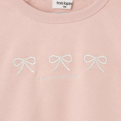 trois lapins 蝴蝶結刺繡荷葉邊衛衣