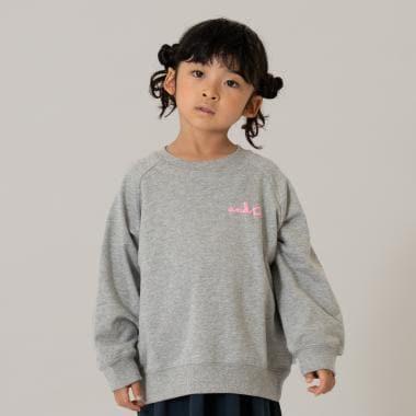 熒光標誌拼色長袖衛衣/運動衫