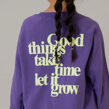 熒光標誌拼色長袖衛衣/運動衫