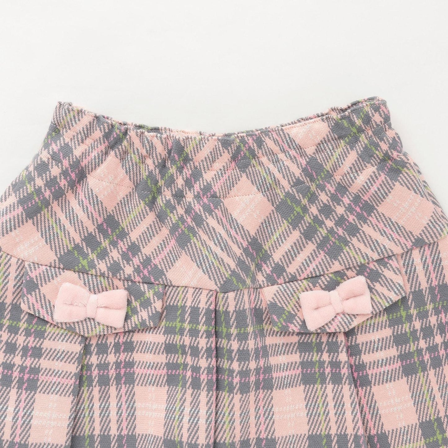 雙層提花格紋裙褲