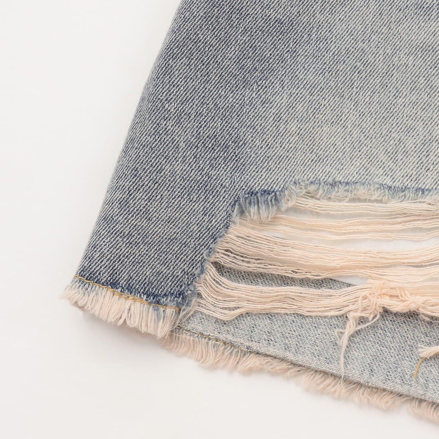 【LTXC】帶鏈條破洞牛仔迷你裙