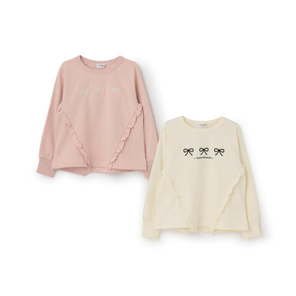 trois lapins 蝴蝶結刺繡荷葉邊衛衣