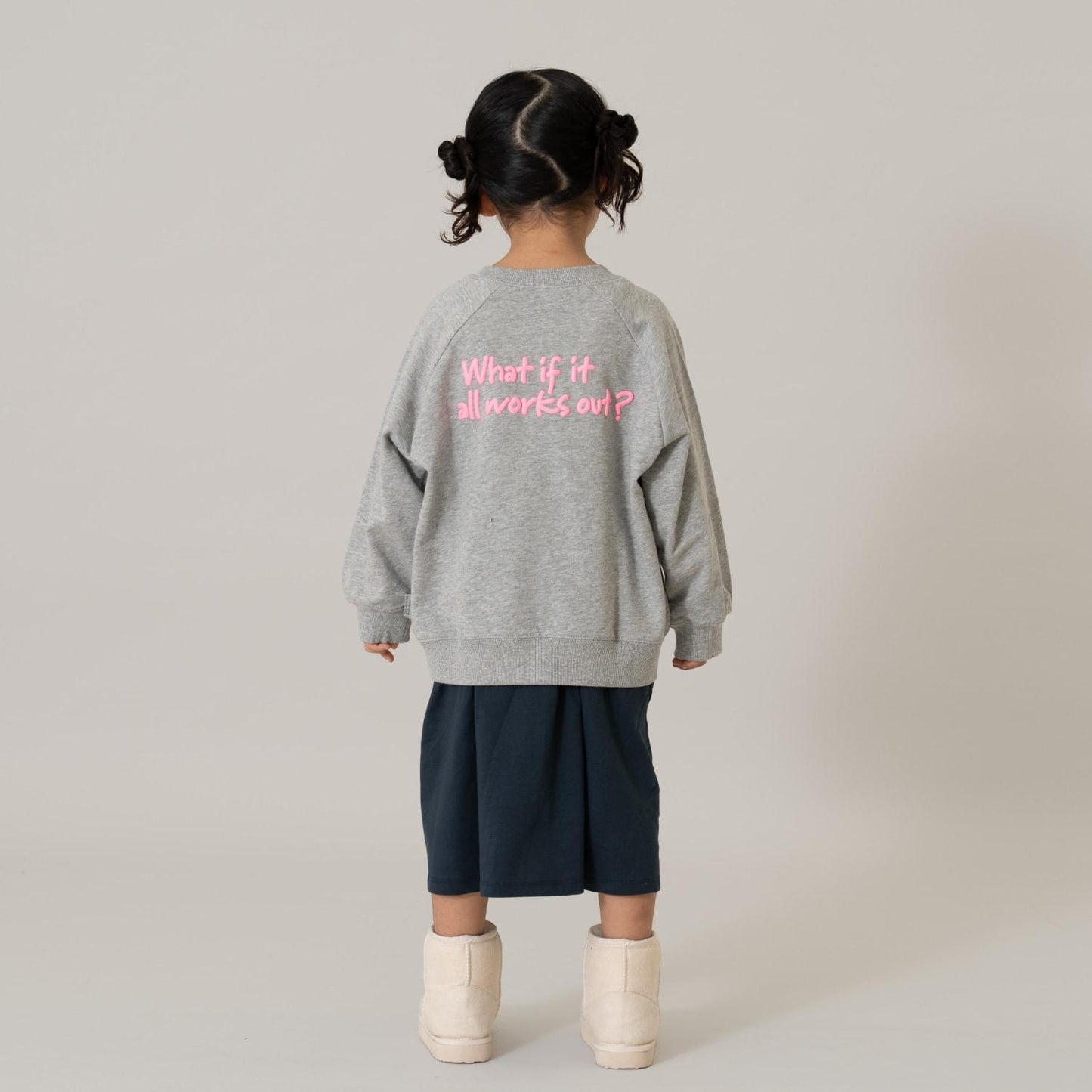 熒光標誌拼色長袖衛衣/運動衫