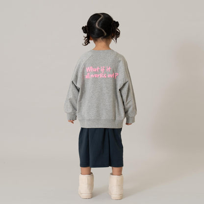 熒光標誌拼色長袖衛衣/運動衫