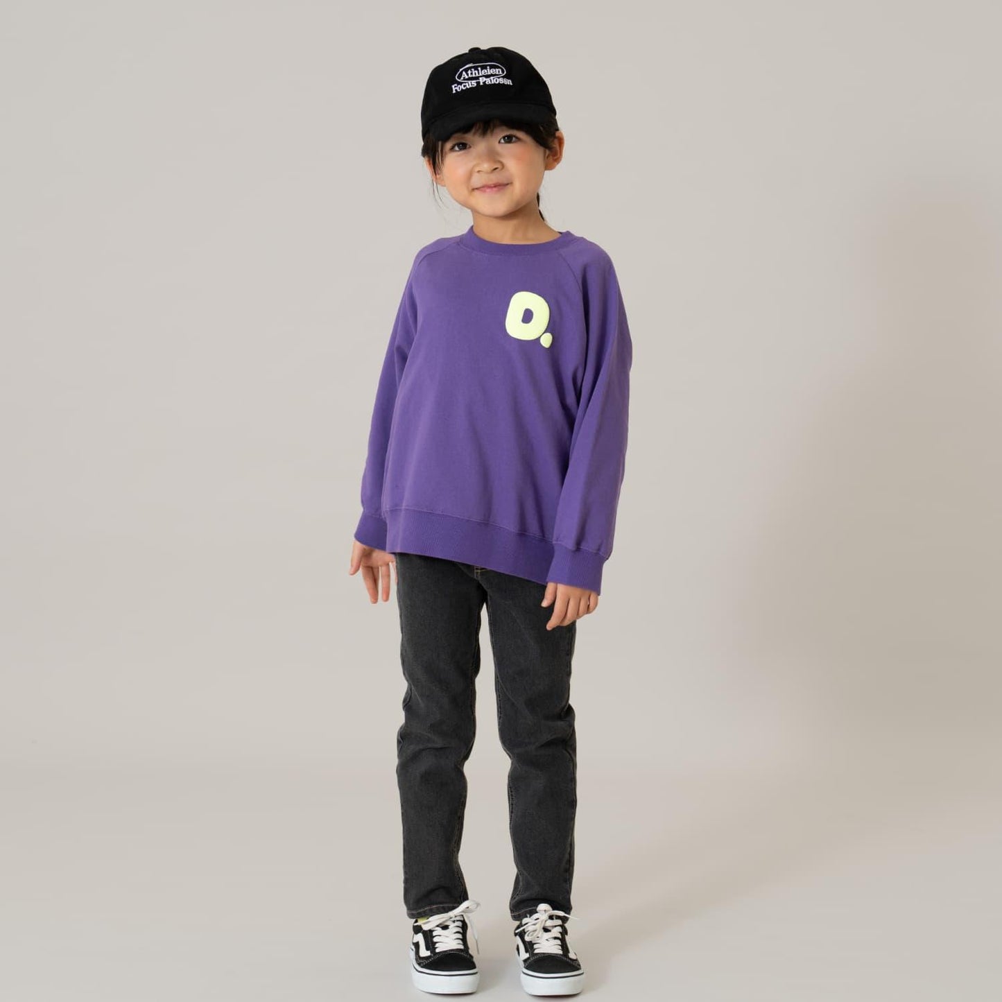 熒光標誌拼色長袖衛衣/運動衫