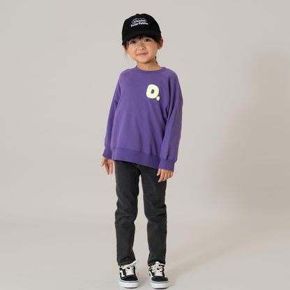 熒光標誌拼色長袖衛衣/運動衫