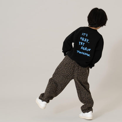 熒光標誌拼色長袖衛衣/運動衫