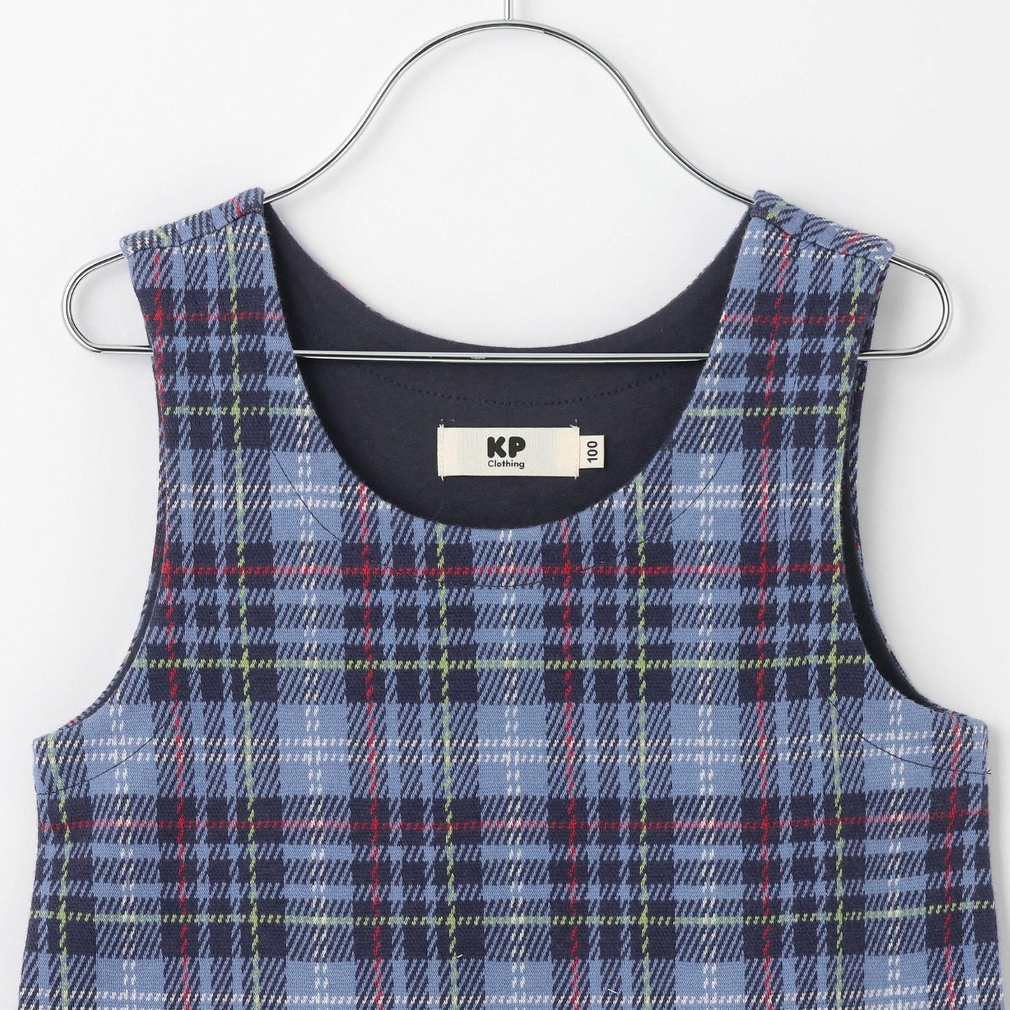 雙層提花格紋連衣裙