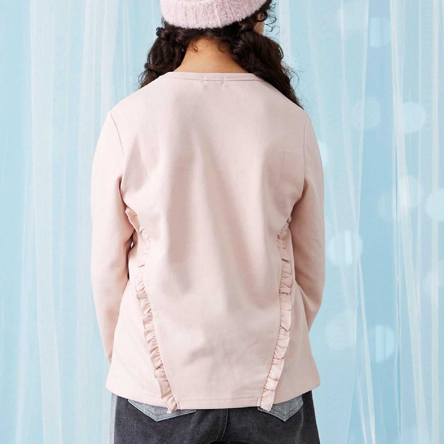 trois lapins 蝴蝶結刺繡荷葉邊衛衣