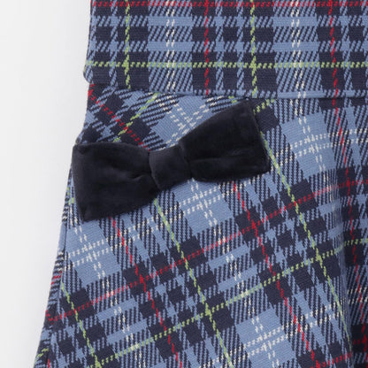 雙層提花格紋連衣裙