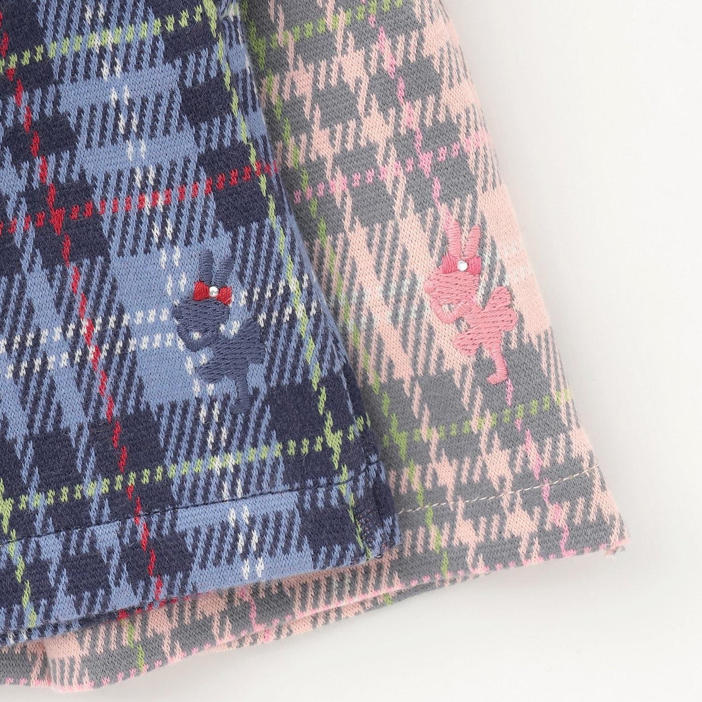 雙層提花格紋裙褲