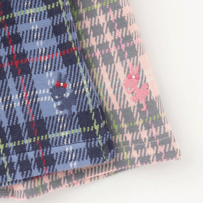 雙層提花格紋裙褲