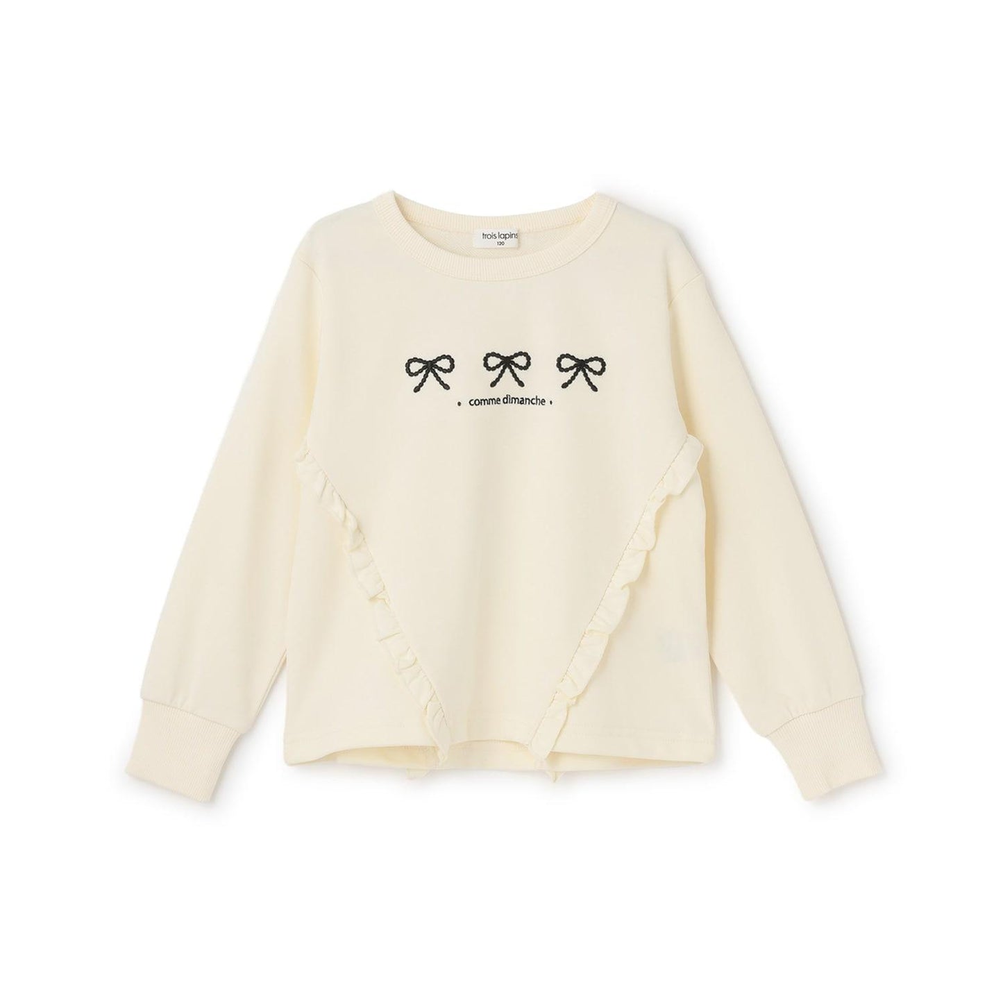 trois lapins 蝴蝶結刺繡荷葉邊衛衣