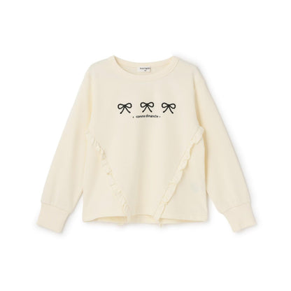 trois lapins 蝴蝶結刺繡荷葉邊衛衣