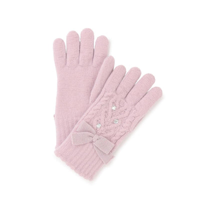內加絨蝴蝶結手套